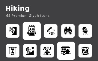 Hiking Premium Glyph Icons