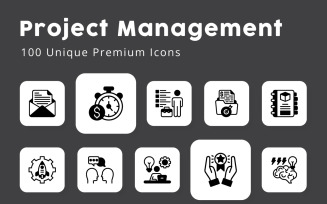 Project Management Unique Glyph Icons