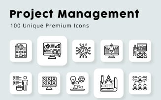 Project Management Unique Outline Icons