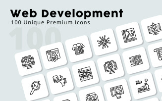 Web Development Unique Outline Icons
