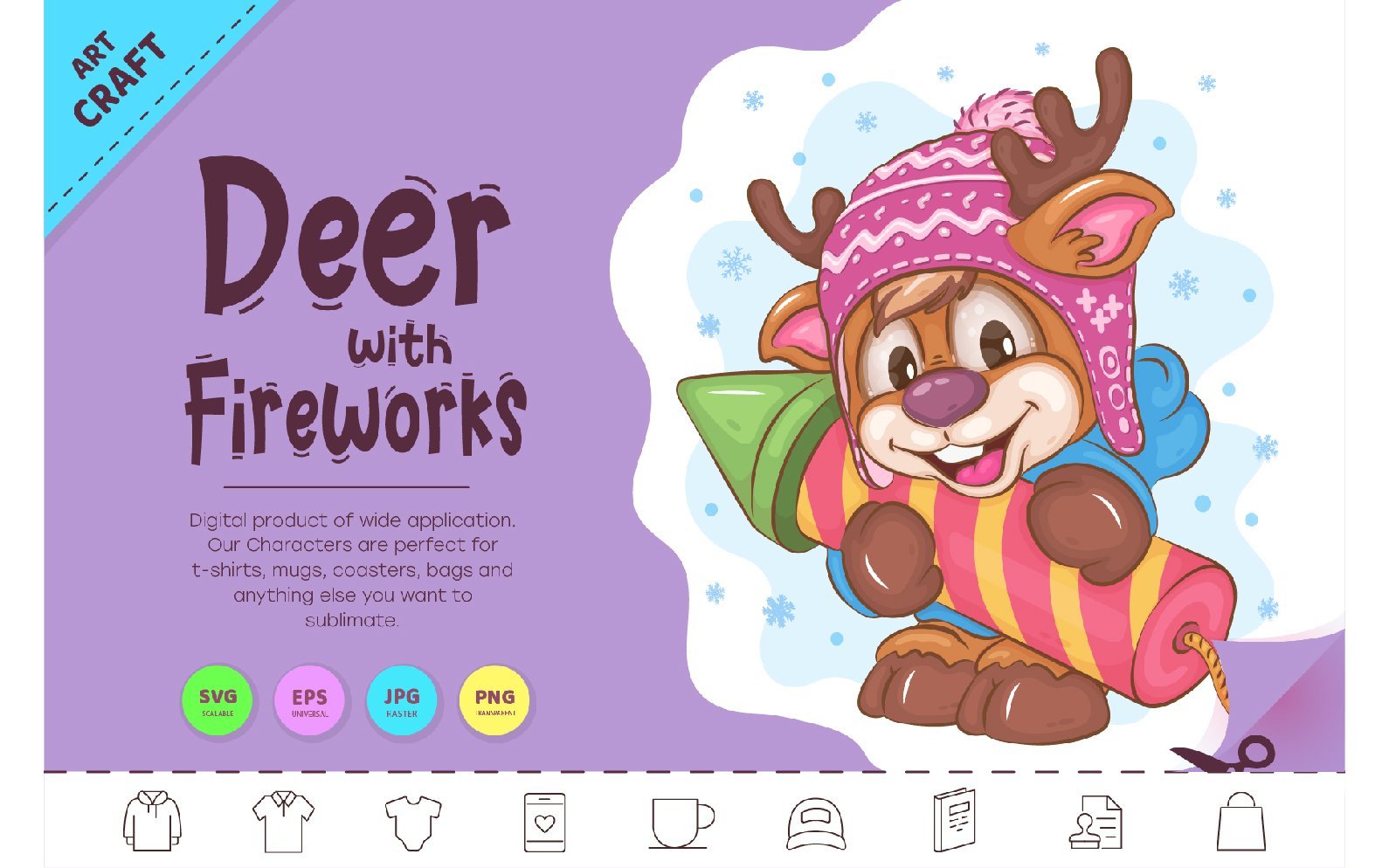 Template #310196 Deer Fireworks Webdesign Template - Logo template Preview