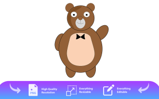 Brown Bear Character Illustration Vector