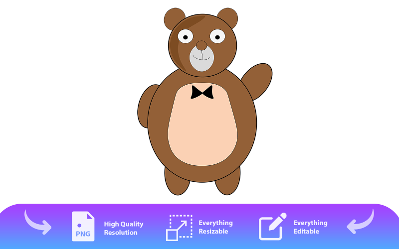 Brown Bear Character Illustration Vector Vector Graphic
