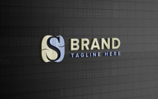 Close Up 3D Logo Mockup on Company Black Wall