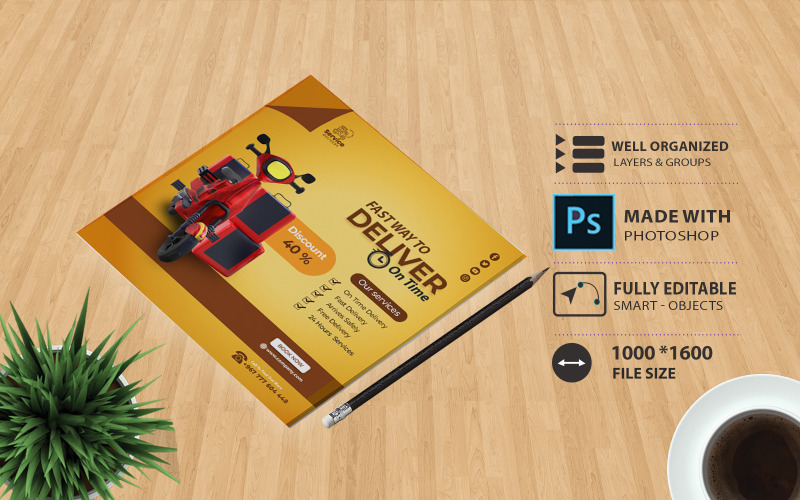 Courier Company Flyer Template - Shipping - Other Template Corporate Identity
