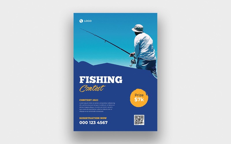 Fishing Flyer Design Template Corporate Identity
