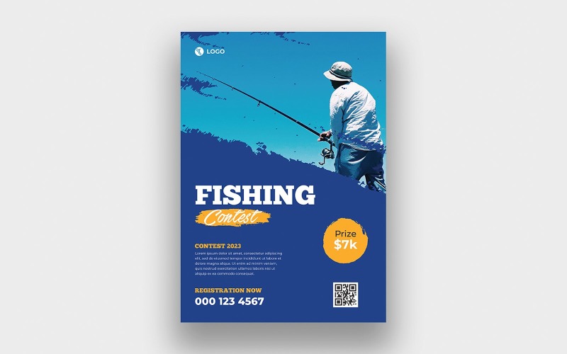 Modern Fishing Flyer Design Template Corporate Identity