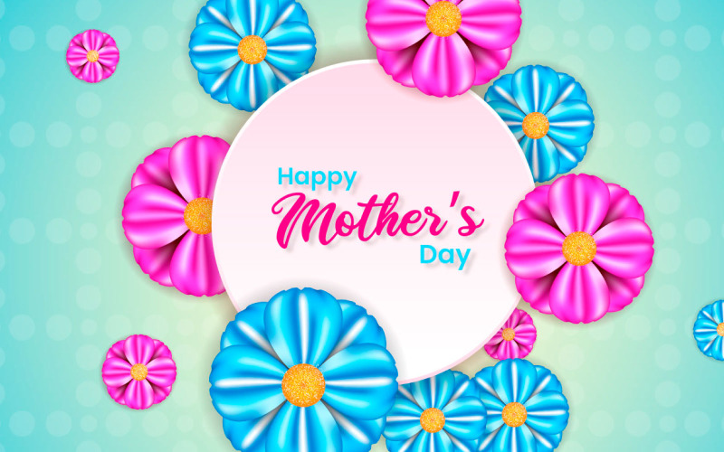 Mothers day greeting card background design with floral idea Illustration