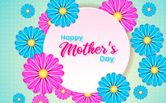 Mothers day greeting card design with floral concept