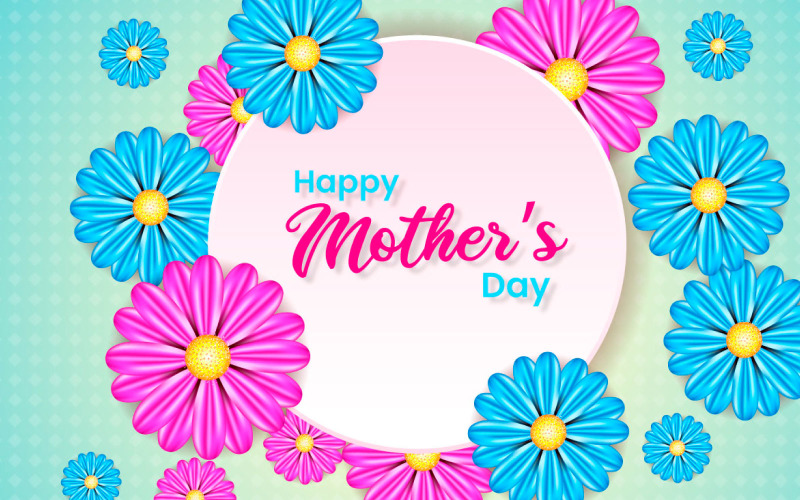 Mothers day greeting card design with floral concept Illustration