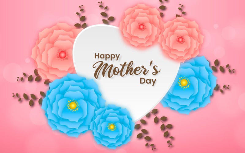 Mothers day greeting card design with floral vector design Illustration