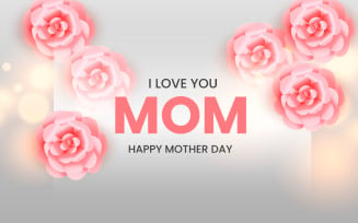 Mothers day greeting card design with flower and floral concept