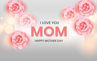 Mothers day greeting card design with flower and floral concept