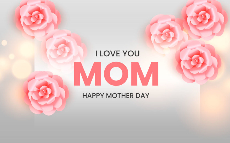 Mothers day greeting card design with flower and floral concept Illustration