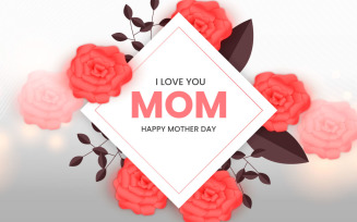 Mothers day greeting card design with flower and floral idea
