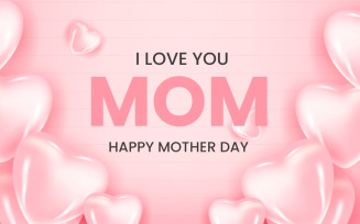 Mothers day greeting card design with pink balloon idea