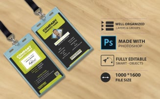 Black-Vertical Office ID Card