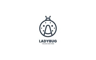 Ladybug Line Art Logo Style