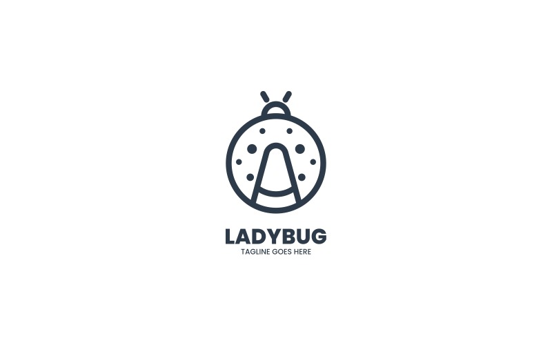 Ladybug Line Art Logo Style Logo Template