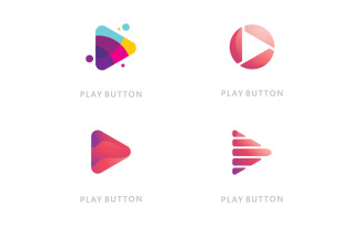 Play vector logo icon. Video icon design template. Music player V10