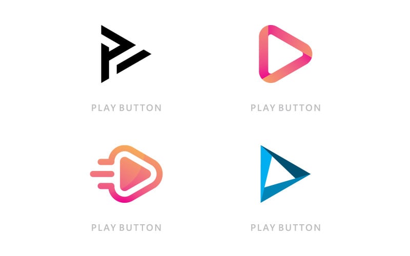 Play vector logo icon. Video icon design template. Music player V9 Logo Template