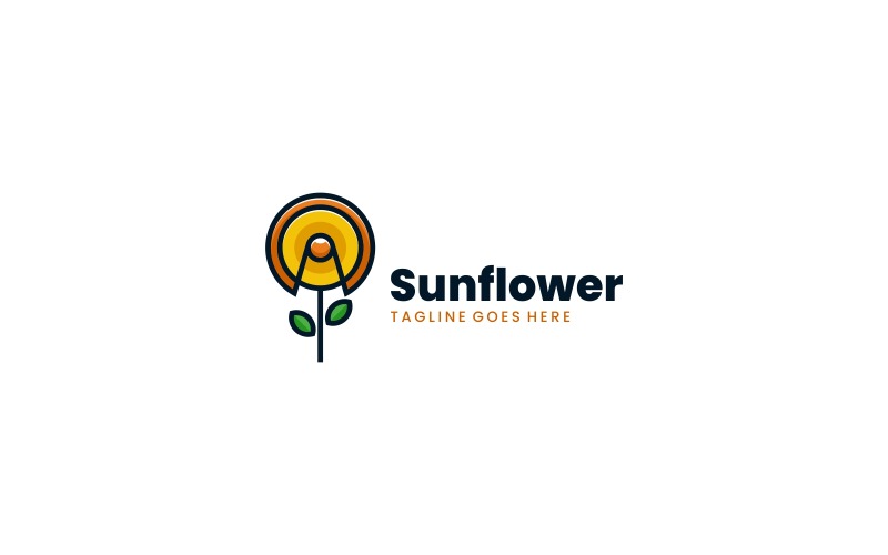 Sunflower Simple Mascot Logo Logo Template