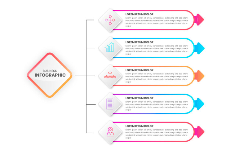 Vector presentation business infographic step design template idea Illustration