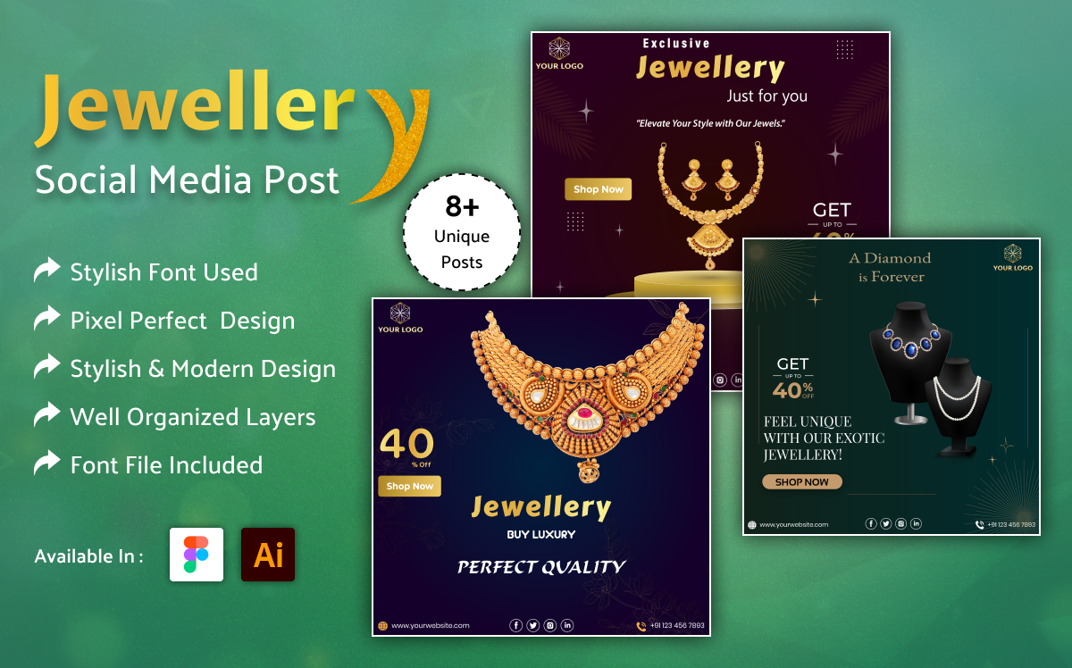 Template #310369 Banner Jewelry Webdesign Template - Logo template Preview