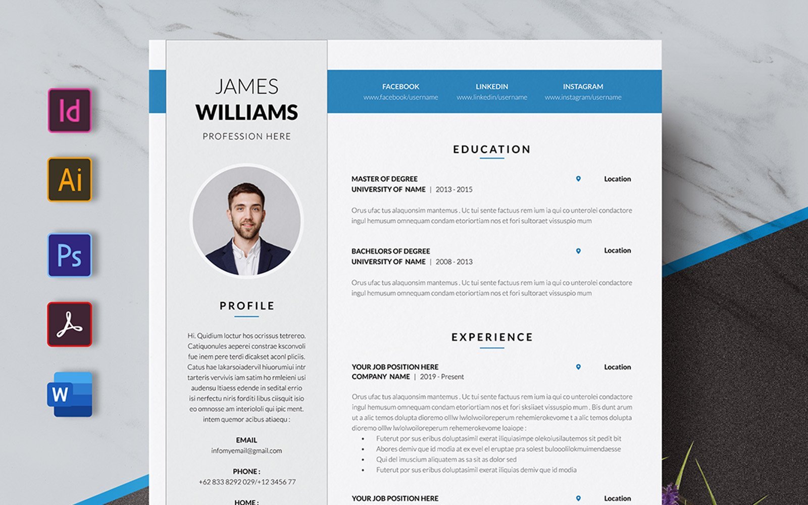 Template #310378 Clean Cv Webdesign Template - Logo template Preview