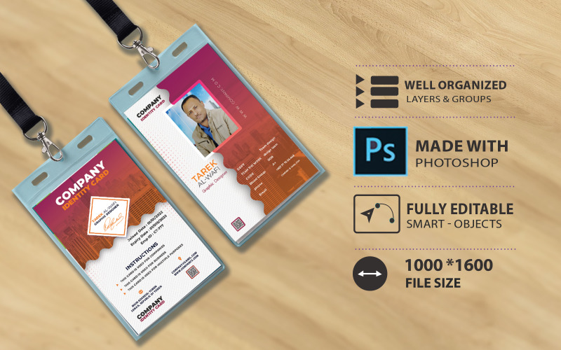 Corporate Id Card Template Design - Brown Corporate Identity
