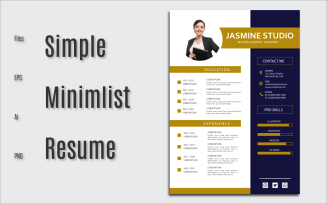 Simple Professional Minimalist CV Resume Template