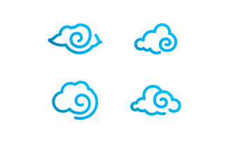 Abstract cloud logo icon vector template design V15