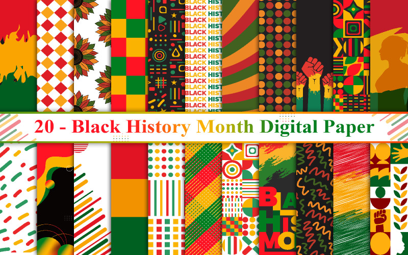 Black History Month Digital Paper, Black History Month Background