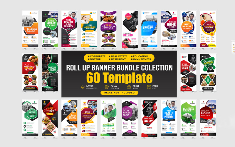 Creative and Modern Roll up banner bundle Corporate Identity