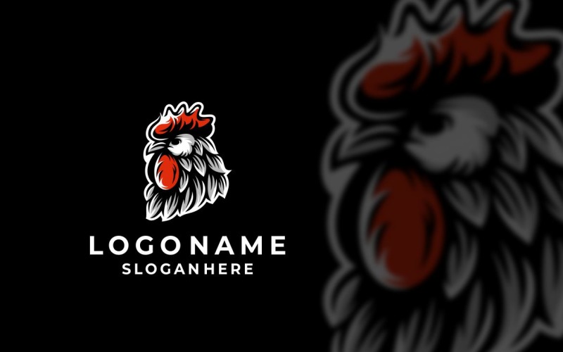 New Rooster Head Graphic Logo Design Logo Template