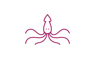 Squid logo icon vintage vector illustration design V2