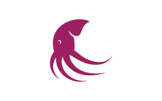 Squid logo icon vintage vector illustration design V4