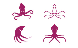 Squid logo icon vintage vector illustration design V5