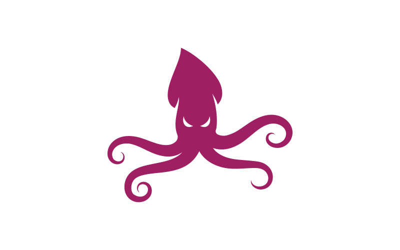 Squid logo icon vintage vector illustration design V Logo Template