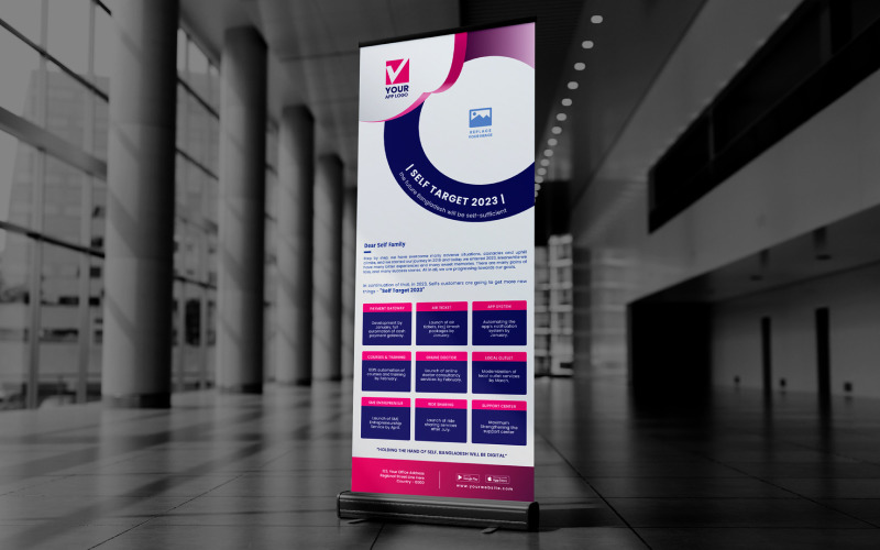 Street Roll Up Promo Banner and X Banner Template Logo Template