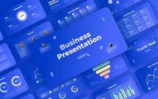 Blue and White Business Presentation PowerPoint Template