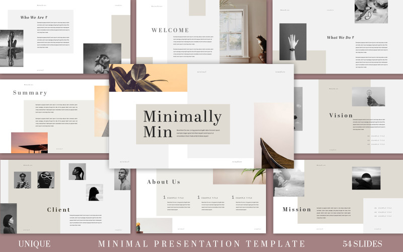 Simple and Clean Minimal Presentation Template PowerPoint Template