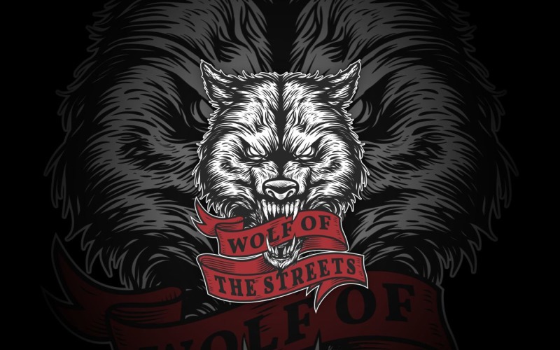 Wolf of The Streets Graphic Logo Logo Template