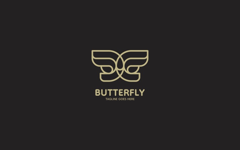 Butterfly Line Art Logo 6 Logo Template