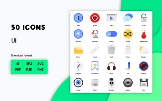 Mega Icon Pack: 50 UI Icons