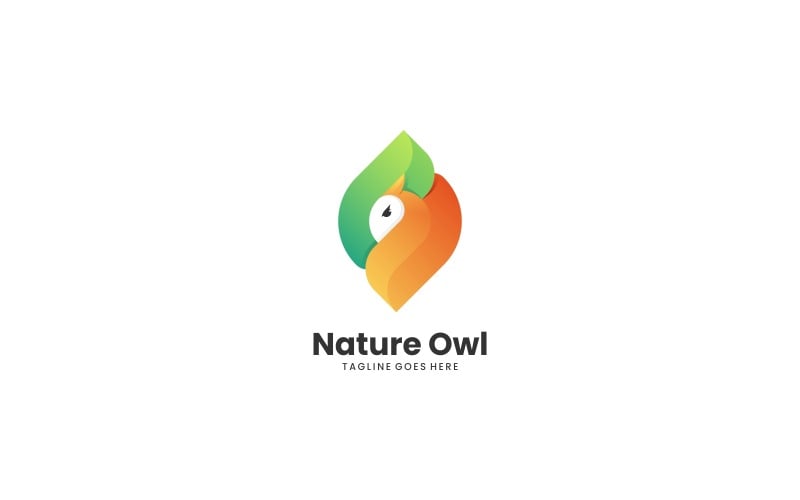 Nature Owl Gradient Colorful Logo Logo Template
