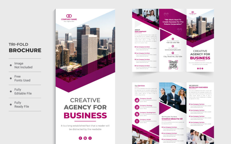 Business promotion tri fold brochure Corporate Identity