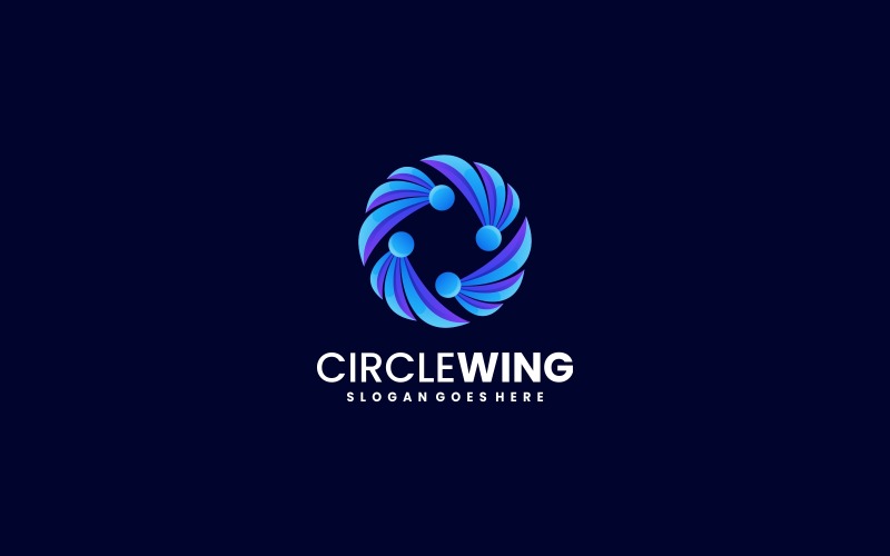 Circle Wings Gradient Logo Logo Template