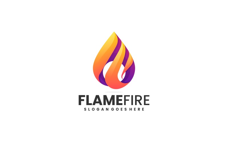 Flame Fire Gradient Colorful Logo Logo Template