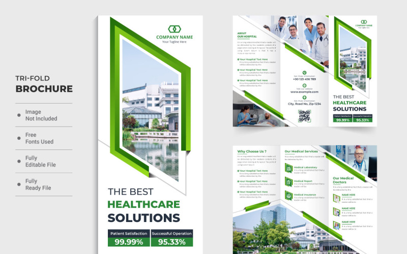 Hospital promotion tri fold brochure Corporate Identity